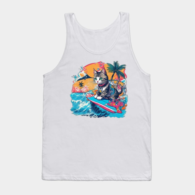 Cat Hawaiian Tank Top by Hunter_c4 "Click here to uncover more designs"